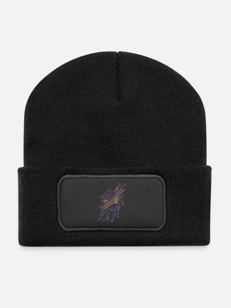 Saxophone jazz - Beanie recyclé à patch - noir