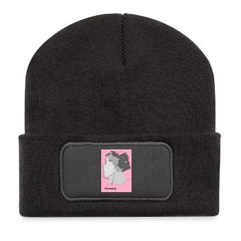 L’Allemagne en dégradé avec motif d’artiste - Beanie recyclé à patch - charbon - Devant