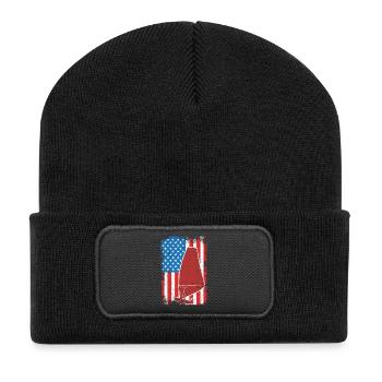 Windsurfer patriotique des États-Unis - Beanie recyclé à patch - noir - Devant