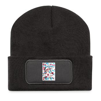 Geblendetes Mädchen - Recycelte Patch Beanie - Dunkelgrau - Vorne