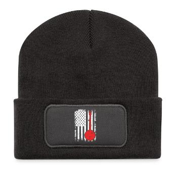 USA Patriotic Banjo Player - Recycled Patch Beanie - dark grey - Front