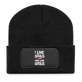 Mois de la fierté LGBTQ - J’aime les filles qui aiment les filles - Beanie recyclé à patch - noir - Devant