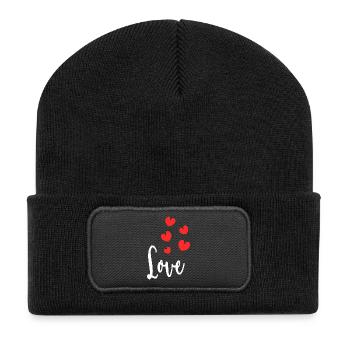 SAINT VALENTINE. bachelorette party. I LOVE YOU. I LOVE YOU. LOVE - Recycled Patch Beanie - black - Front