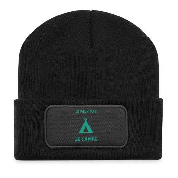 CAMPING. CAMPER. JE PEUX PAS. HUMOUR. VACANCES - Beanie recyclé à patch - noir - Devant