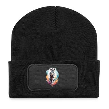Zèbre - Beanie recyclé à patch - noir - Devant