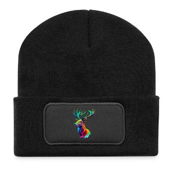 Deer - Recycled Patch Beanie - black - Front