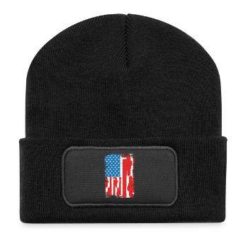 Installateur Drapeau des États-Unis - Beanie recyclé à patch - noir - Devant