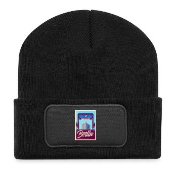Berlin U-Bahn - Beanie recyclé à patch - noir - Devant