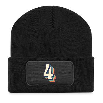 T-Shirt rétro vintage numéro quatre 4 Vier Quattro - Beanie recyclé à patch - noir - Devant