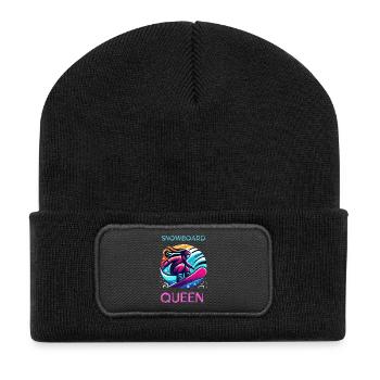 Neon Snowboard Queen Illustration - Recycled Patch Beanie - black - Front