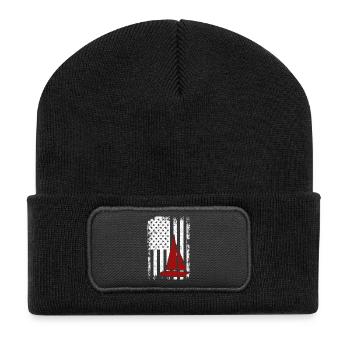 Patriotischer Seemann US - Recycelte Patch Beanie - Schwarz - Vorne