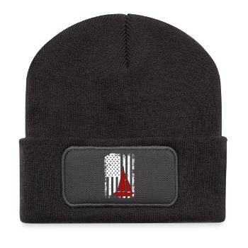 Marin patriotique des États-Unis - Beanie recyclé à patch - charbon - Devant