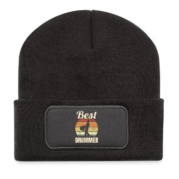 Bester Trommler - Recycelte Patch Beanie - Dunkelgrau - Vorne