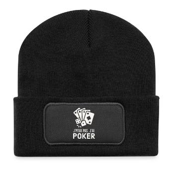 Je peux pas j ai poker - Beanie recyclé à patch - noir - Devant