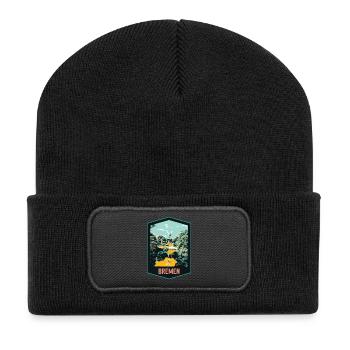 Bremen, Deutschland, Alte Windmühle Illustration - Recycelte Patch Beanie - Schwarz - Vorne