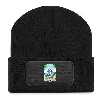 Licorne avec livre - Beanie recyclé à patch - noir - Devant