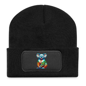 Koala - Beanie recyclé à patch - noir - Devant