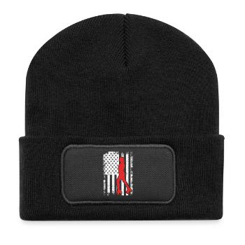 USA roller skater - Recycled Patch Beanie - black - Front