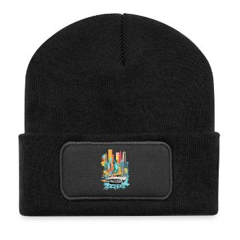 New York City - Recycelte Patch Beanie - Schwarz - Vorne