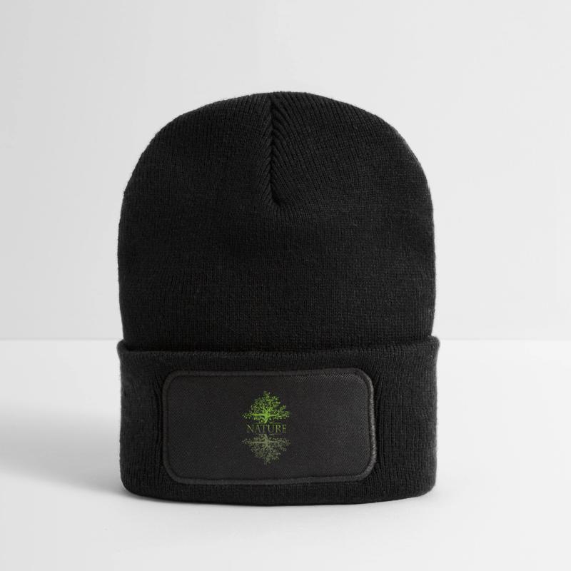 Tree Reflection Nature Forest Leaf Icon Logo Icon Recycled Patch Beanie