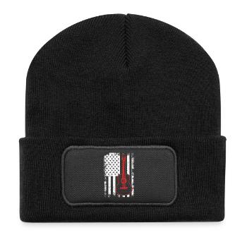 4. Juli Gitarre USA - Recycelte Patch Beanie - Schwarz - Vorne
