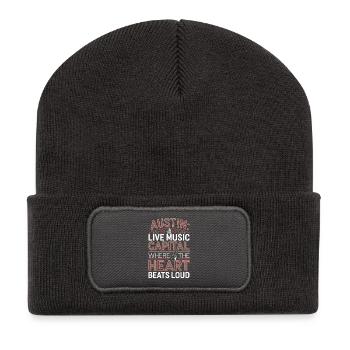 AUSTIN, CAPITALE DE LA MUSIQUE LIVE OÙ LE CŒUR BAT - Beanie recyclé à patch - charbon - Devant