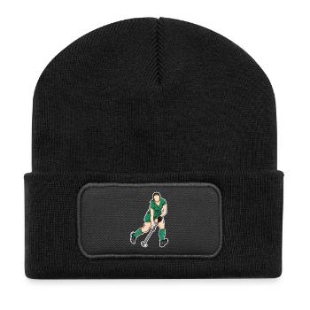 Hockey Woman - Recycled Patch Beanie - black - Front