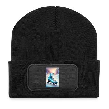 Ich liebe Eiskunstlauf - Recycelte Patch Beanie - Schwarz - Vorne