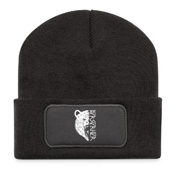 Guerrier ours blanc - Beanie recyclé à patch - charbon - Devant