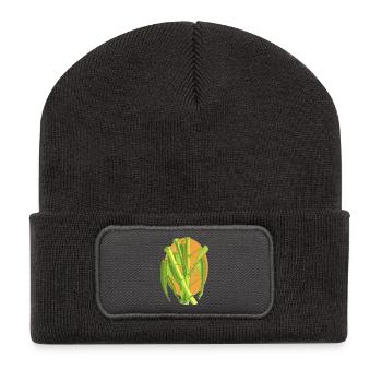 Bamboo Botanical Burst - Recycled Patch Beanie - dark grey - Front