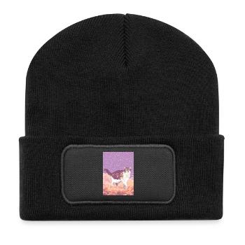 WOLKENKATZE - Recycelte Patch Beanie - Schwarz - Vorne