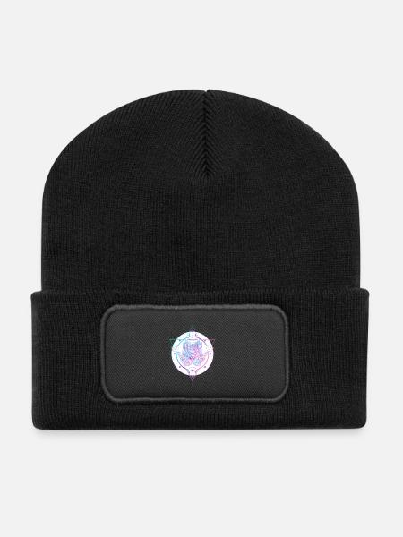Main astrale mystique avec conception d’œil - Beanie recyclé à patch - noir