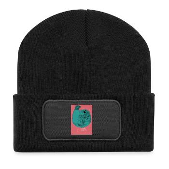 KÄTZCHEN-COCKTAIL - Recycelte Patch Beanie - Schwarz - Vorne