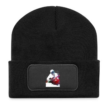 Guitarist music art - Recycled Patch Beanie - black - Front