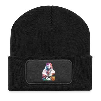 DJ girl music console - Recycled Patch Beanie - black - Front