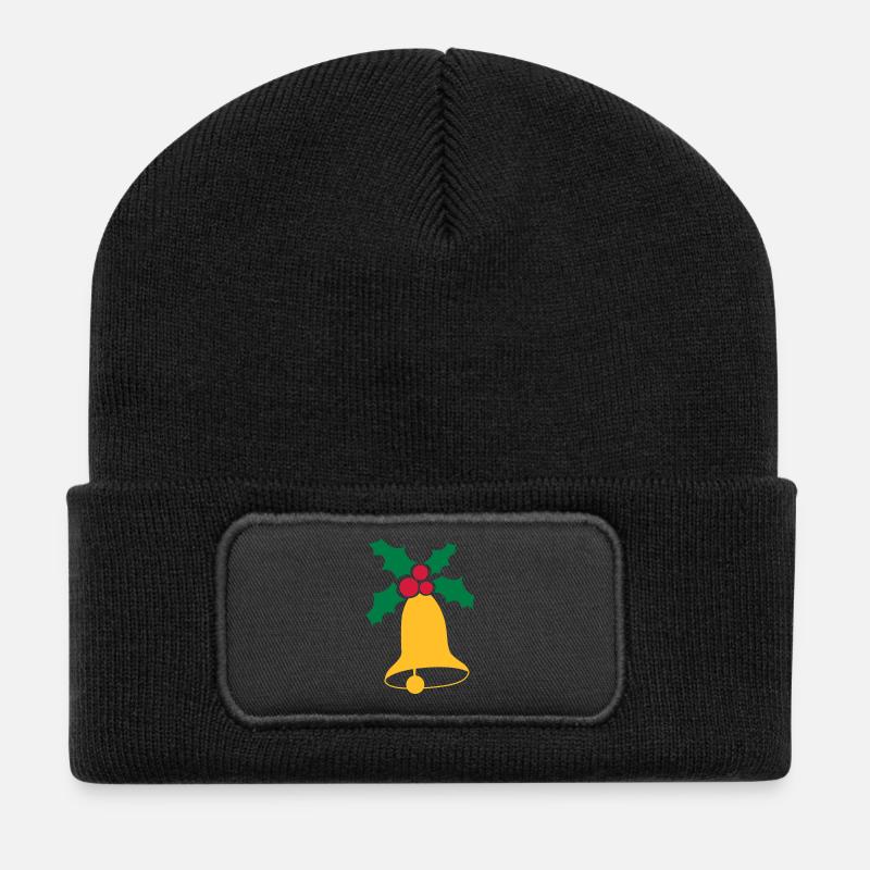 Weihnachtsglocken - Recycelte Patch Beanie - Schwarz