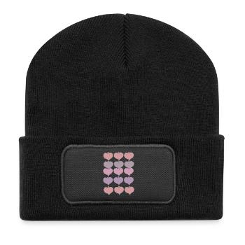 Motif de pendentif coeur - Beanie recyclé à patch - noir - Devant
