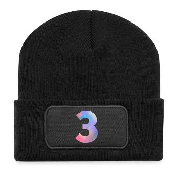 Colorful Number 3 - Recycled Patch Beanie - black - Front