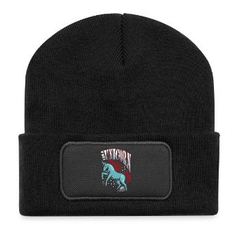 I am a Unicorn - Einhorn - Recycelte Patch Beanie - Schwarz - Vorne