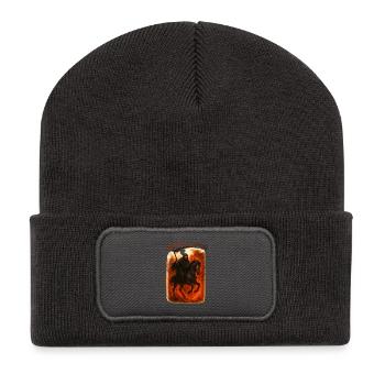 Death is comming - Recycelte Patch Beanie - Dunkelgrau - Vorne