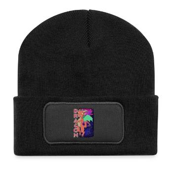 Cute Dragon - Recycelte Patch Beanie - Schwarz - Vorne