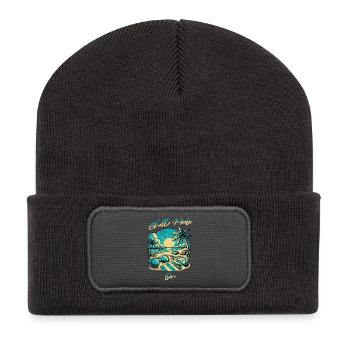 Beach Sun Chill Fashion Design - Recycled Patch Beanie - dark grey - Front