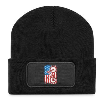 4 juillet USA VTT - Beanie recyclé à patch - noir - Devant