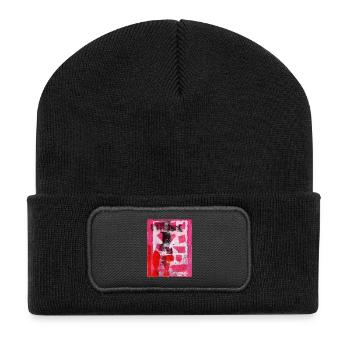 Abstrait Monoprint Street Art Impression Expressionnisme - Beanie recyclé à patch - noir - Devant