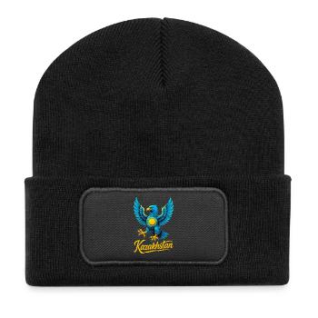Kasachstan Adler Flagge Fahne cool Geschenk - Recycelte Patch Beanie - Schwarz - Vorne