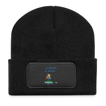 La patience du pêcheur - Beanie recyclé à patch - noir - Devant