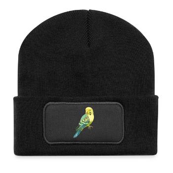 Perruche ondulée - Beanie recyclé à patch - noir - Devant