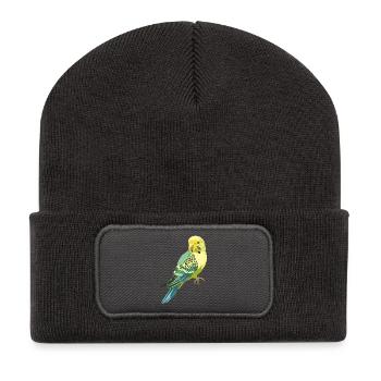 Perruche ondulée - Beanie recyclé à patch - charbon - Devant