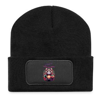 Es bin nicht ich, es ist meine innere Katze - Recycelte Patch Beanie - Schwarz - Vorne