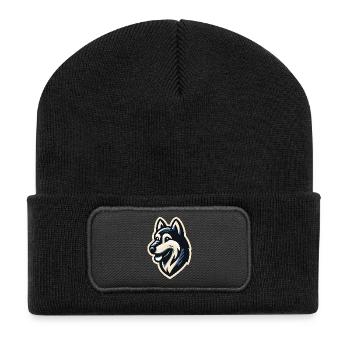 Husky im Profil - Recycelte Patch Beanie - Schwarz - Vorne